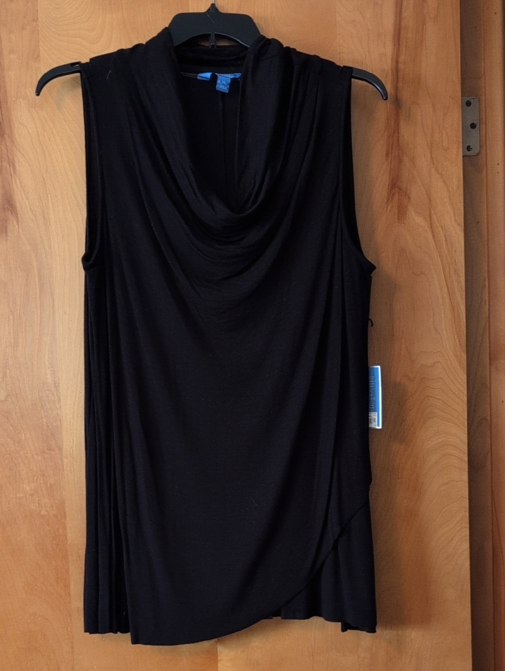 Simply Vera - Vera Wang Black Sleeveless Draped Cowl Neck Tank
